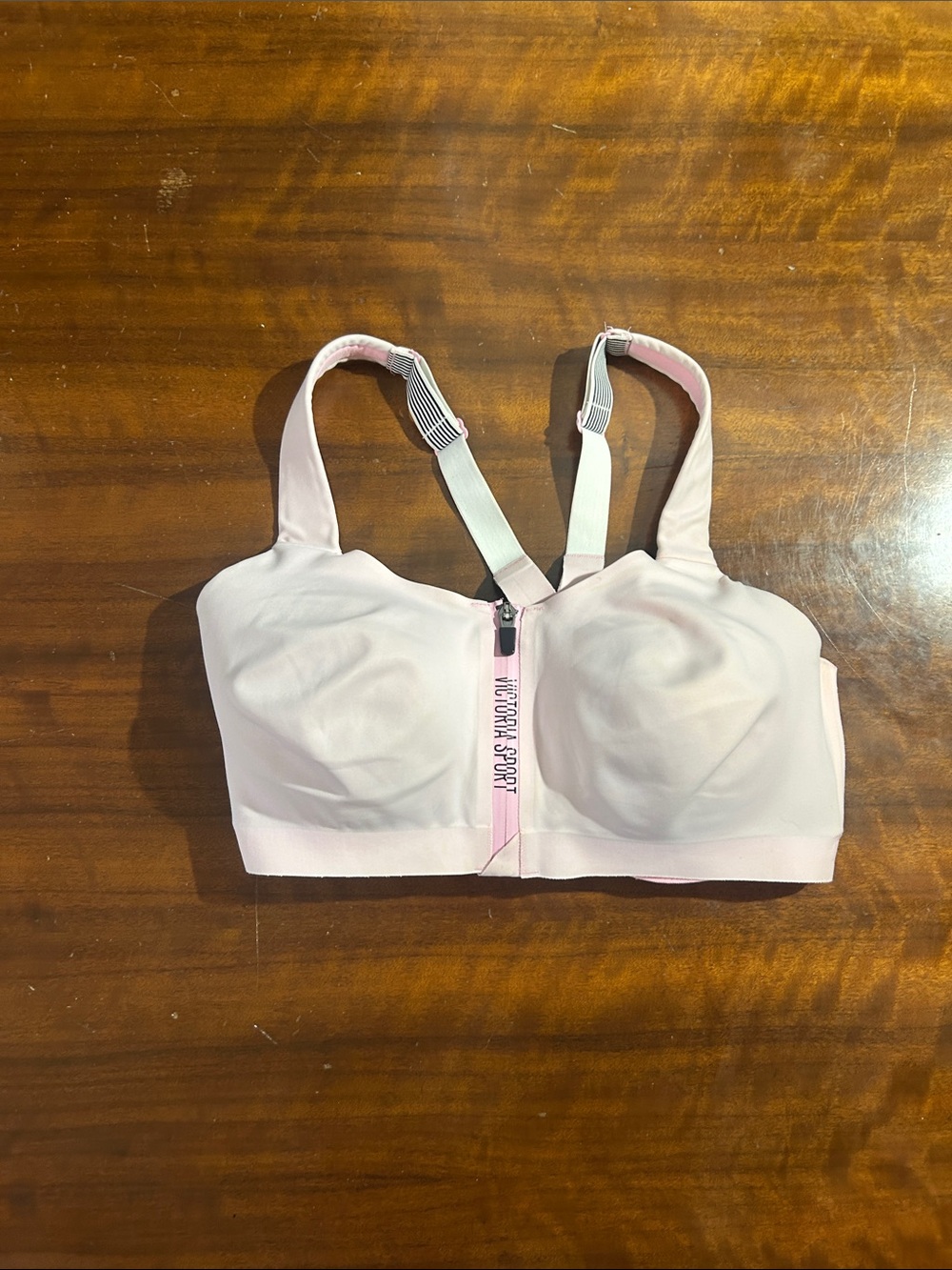 Victoria's Secret Light Pink Front-Zip Swim Bikini Top